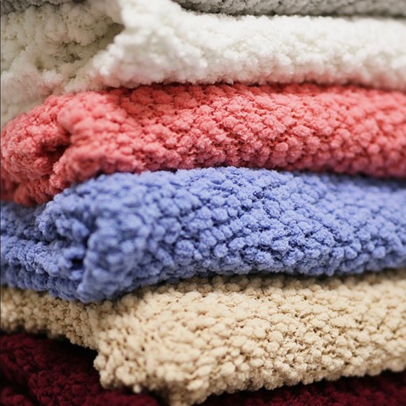 Chambray Blue Thick Popcorn Cardigan - Picture 5 of 6